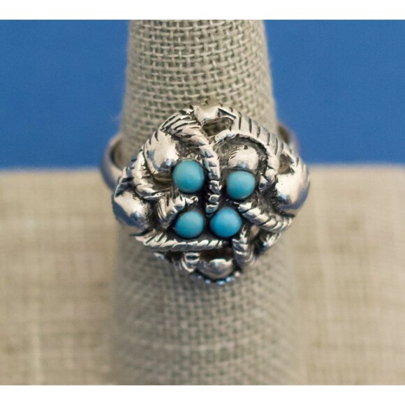 Size 8 1/2, Turquoise Ring, Teal Ring, Indian Ring, Southwest Ring, Southwestern - Picture 1 of 4